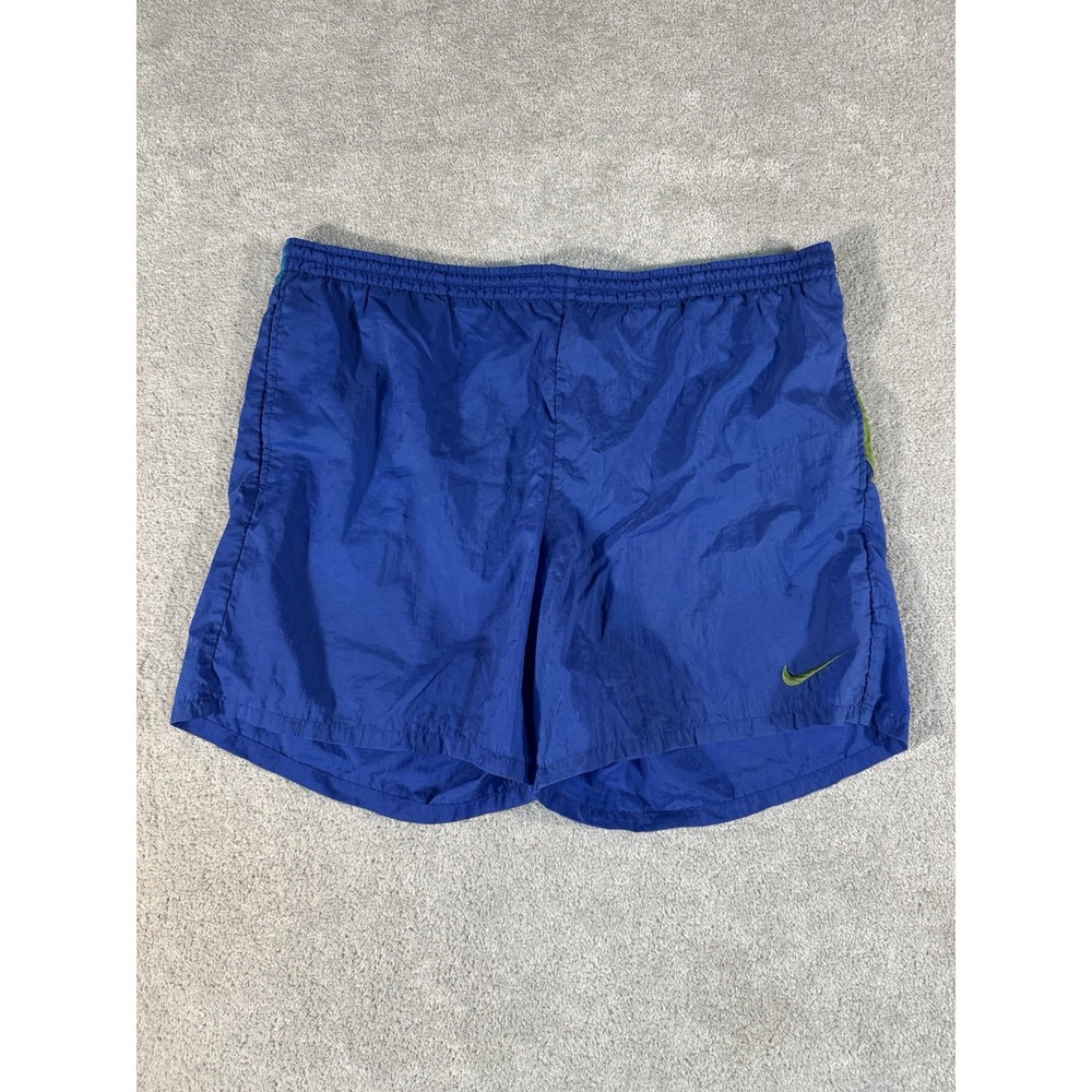 Vintage Nike Big Swoosh Logo Blue Tag Lined Swim Trunks Shorts 90s - Mens Sz L**